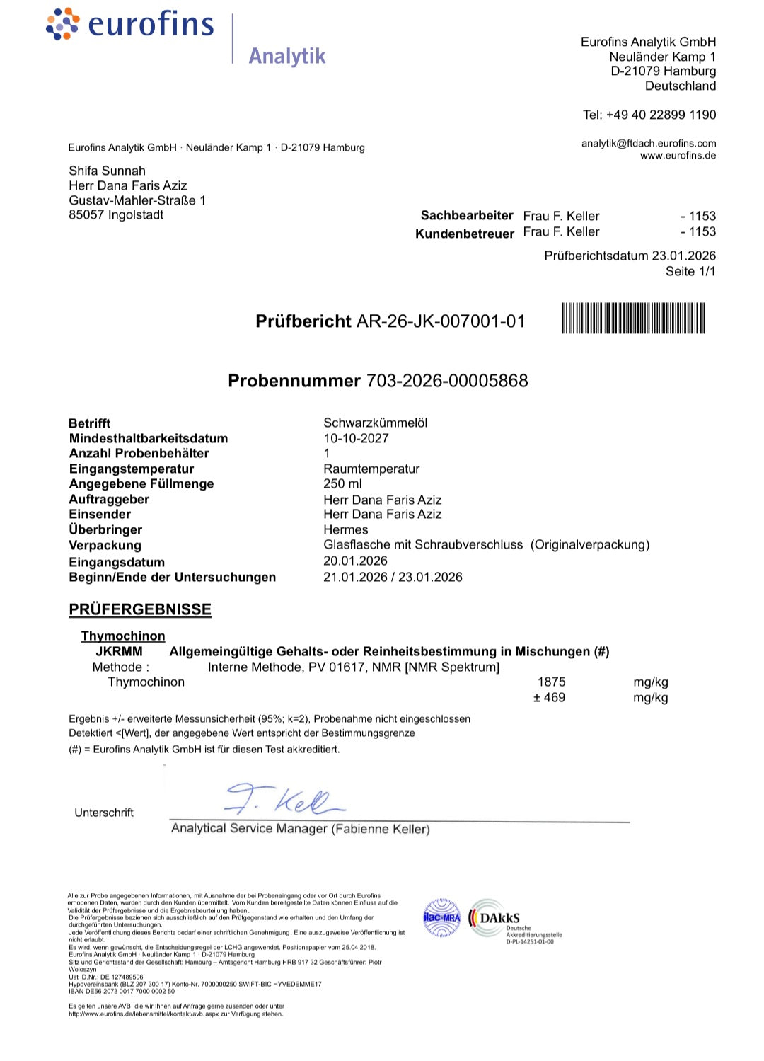 Schwarzkümmelöl                                    Reines Schwarzkümmelöl (250 ml) aus Ägypten – kaltgepresst, naturbelassen & ungefiltert.